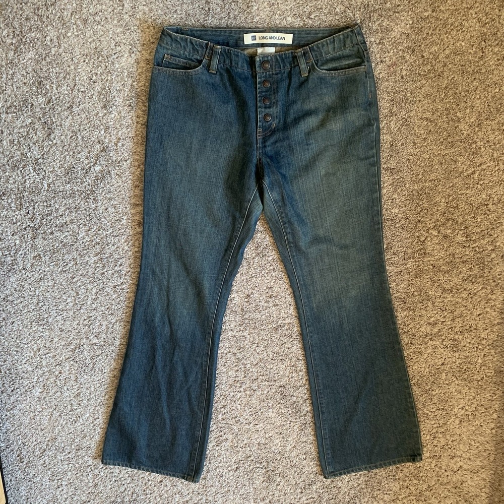 GAP Long & Lean Jeans Women's Size 10 Mid-Rise Stretch Flare‎